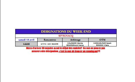 désignations avril / début mai