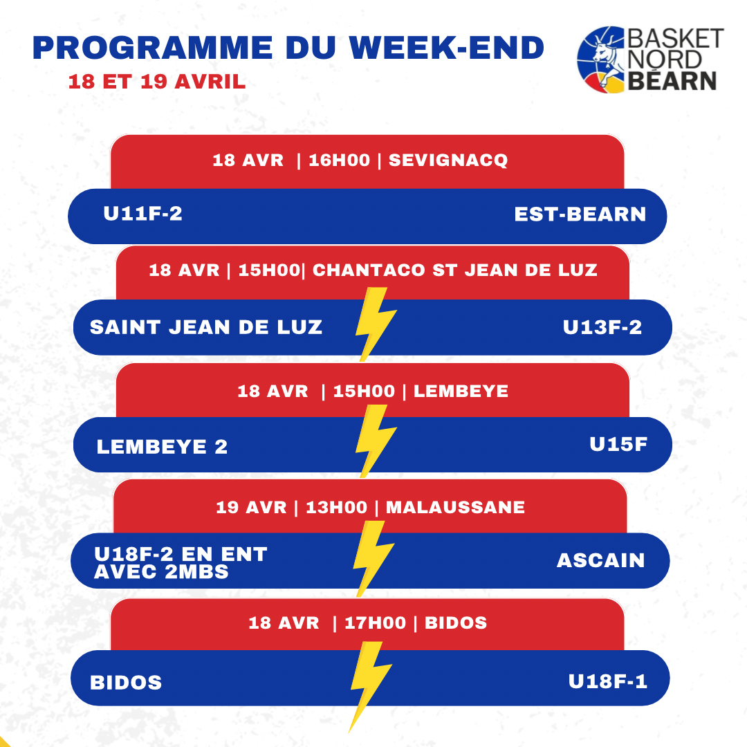 Programme du 18 et 19 Avril