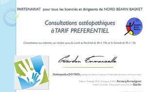 Partenariat Ostéopathe ARZACQ/GARLIN