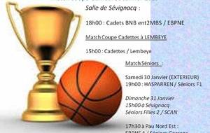 Matchs du 30 et 31 janvier 2016