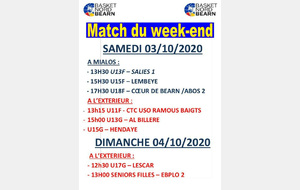 Match du week end du 03-04/10/20