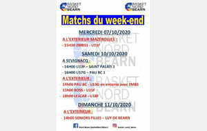 Match du week end du 10-11/10/20
