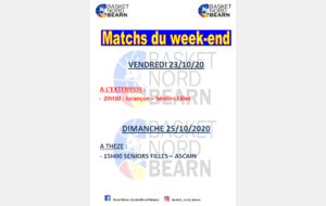 Matchs du week-end du 23&25/10/20