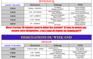 Désignations de Décembre