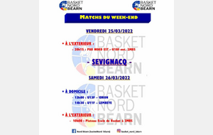 Rencontres du week-end 25 &amp; 26 mars