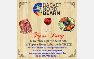 Soirée tapas samedi 14 octobre à Thèze 