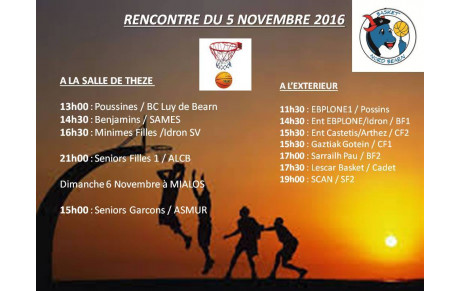 rencontre du 5 /6 Novembre 2016