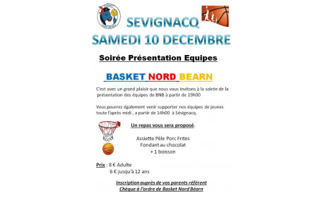 Soirée Présentation Samedi 10 Décembre 2016