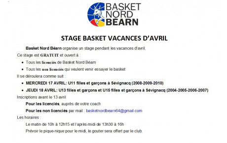 Stage d'Avril 