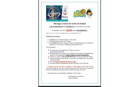 Opération Comité 64 Mini Basket / Élan Béarnais 