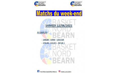 MATCHS DU WEEK-END 12/06/2021