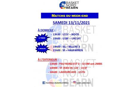 RENCONTRES DU WEEK-END 13/11