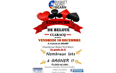 Concours belote vendredi 10 décembre