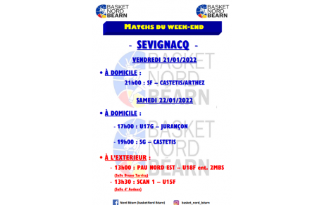 Rencontres du week-end 21&amp;22 Janvier