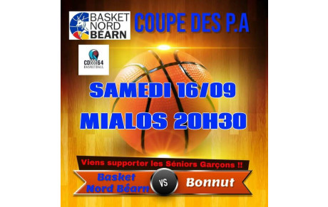 MATCH DE COUPE POUR NOS SENIORS GARCONS