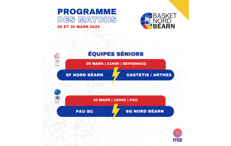 Programme du week-end du 29 &amp; 30 mars 2025