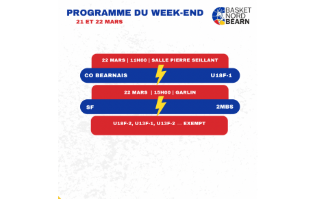 Programme du 21 et 22 Mars 2026
