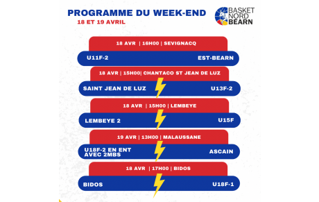 Programme du 18 et 19 Avril